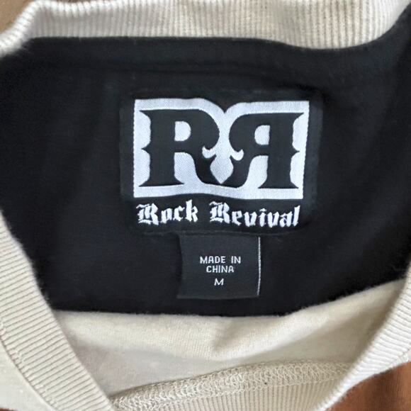 Vintage RARE 2000s Rock Revival Rhodes Studded Retro Long Sleeve T Shirt MED - Picture 5 of 9